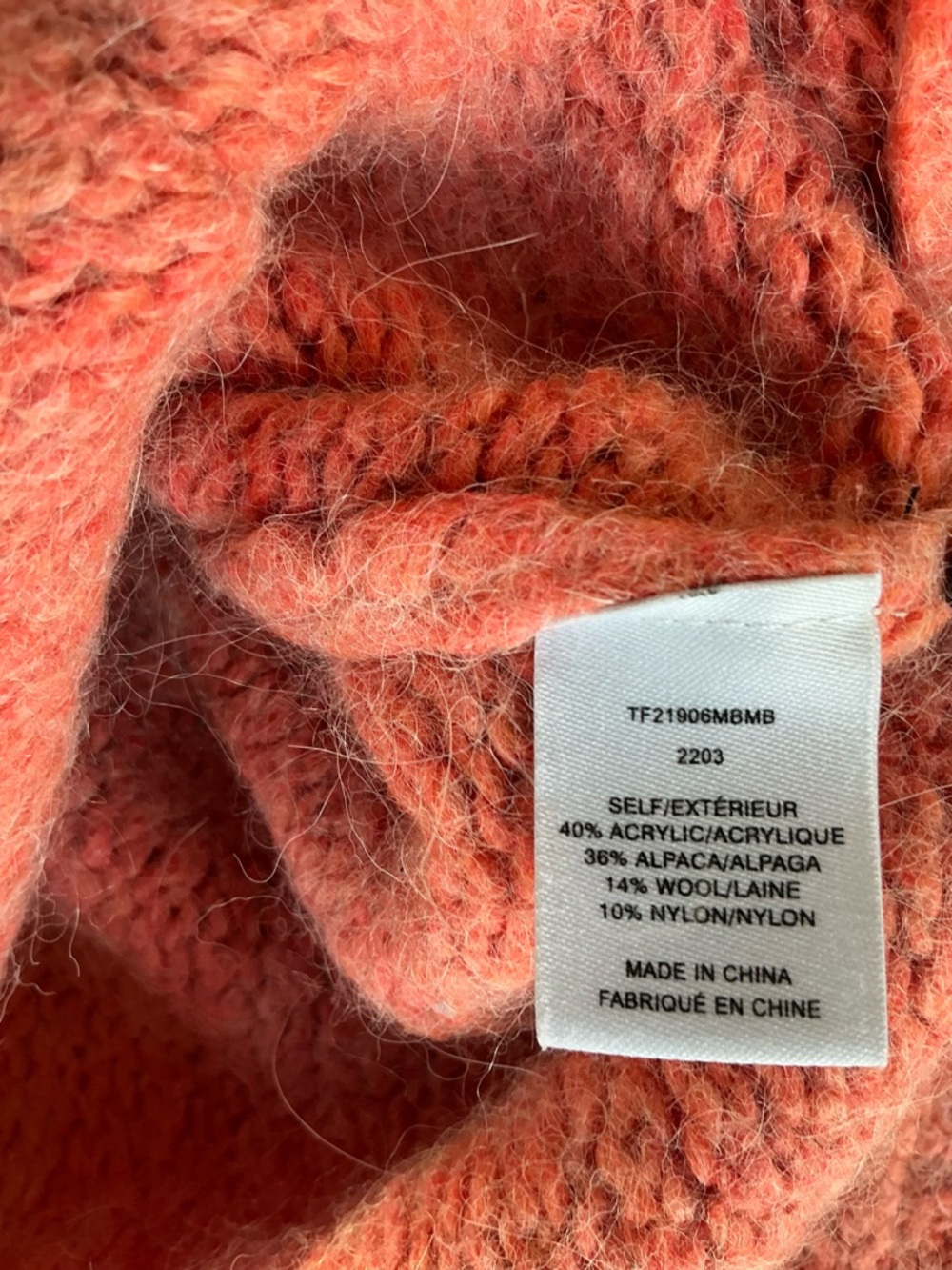 Derek Lam 10 Crosby Orange Cottagecore Alpaca & Wool Blend Cardigan Size Small - Picture 9 of 13
